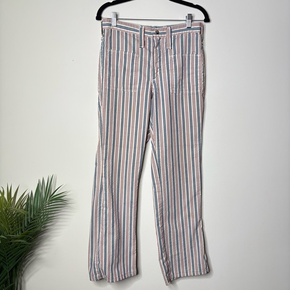 1970s Vintage Maverick Blue Red White Striped Pants Size 13/14 Made in USA - Picture 1 of 8